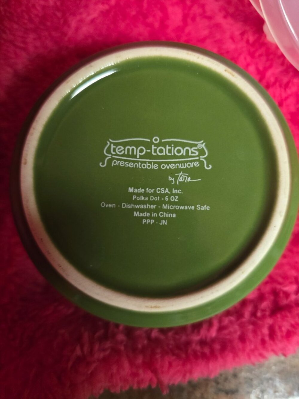 Temp-tations Green Ramekin/Custard Dish 6oz - Set of 2 with Lids - Picture 3 of 3
